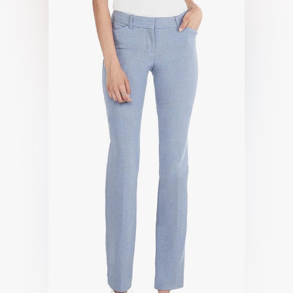 Express Editor Seersucker Blue and White Striped Skinny Pants